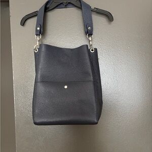NEW - Dark Blue Leather Tote Bag